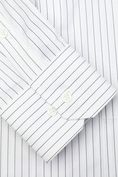 Black & White Striped Mens Dress Shirt