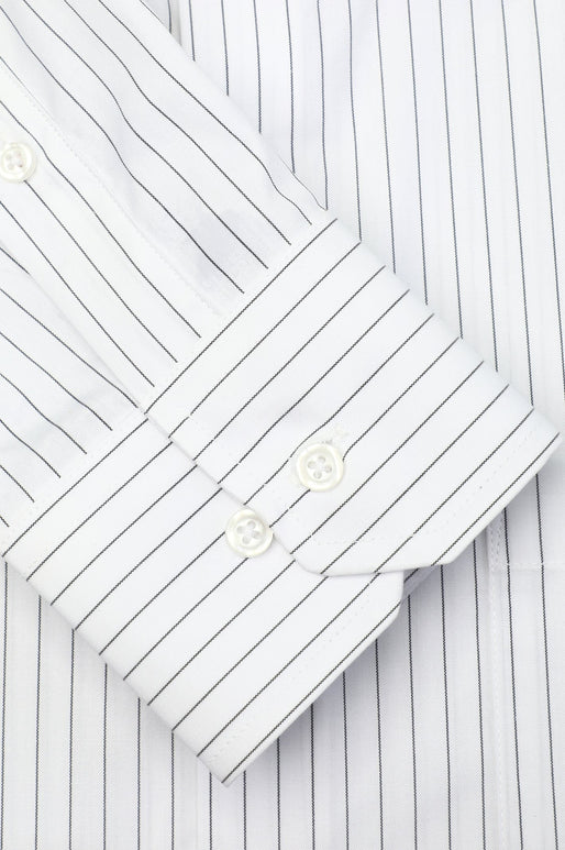 Black & White Striped Mens Dress Shirt