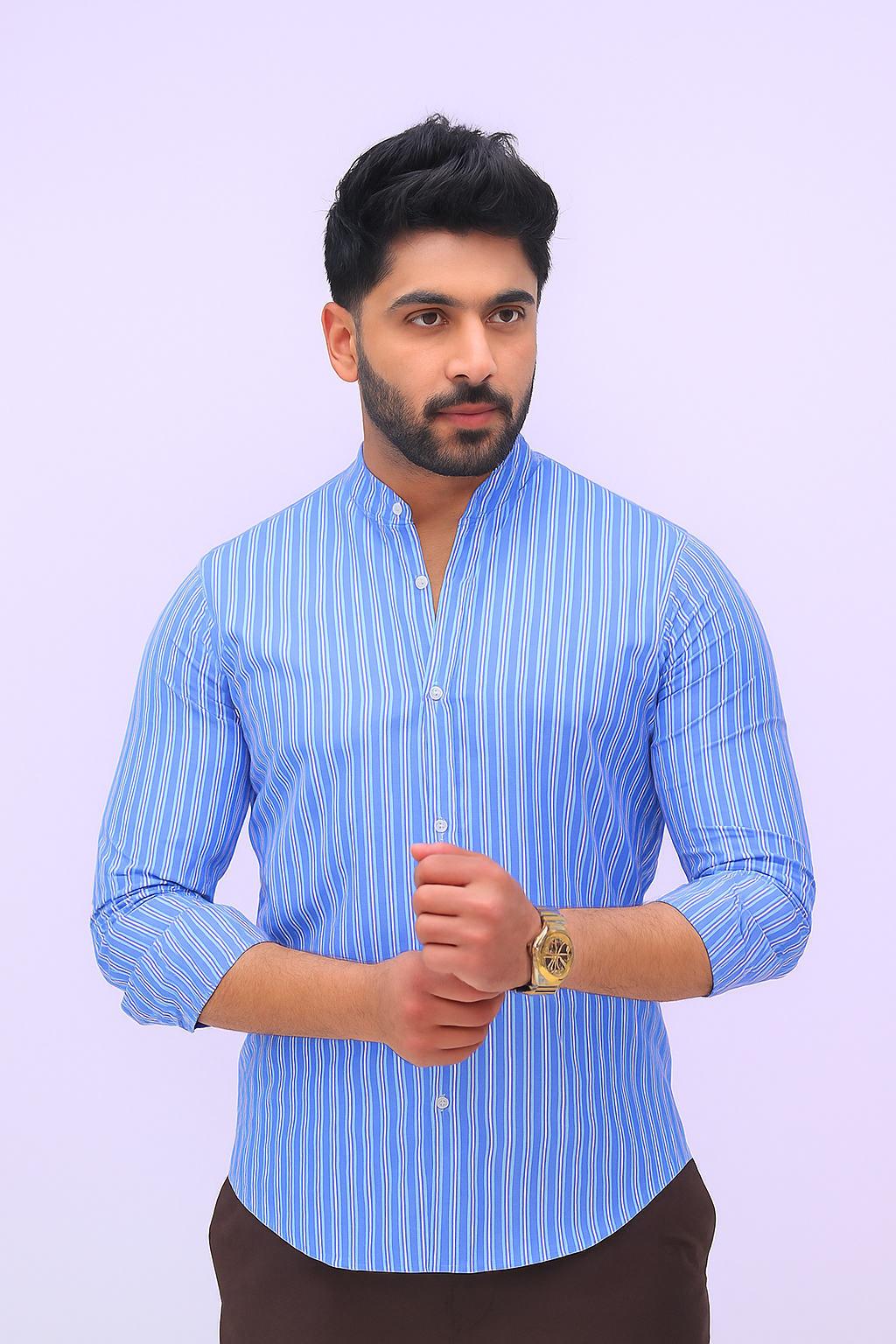 Blue Big Stripe Casual Shirt