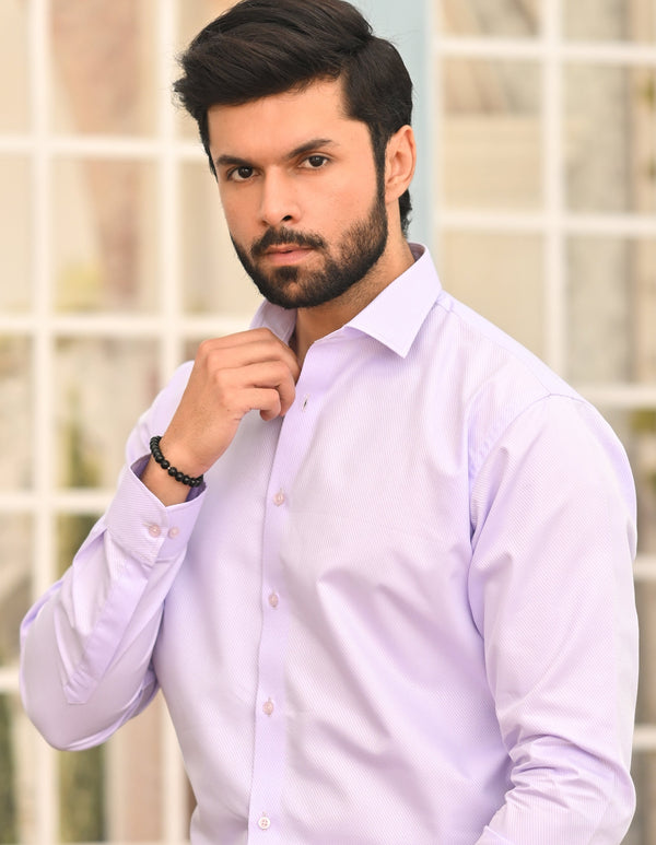 Precision Purple Textured Formal Shirt