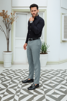 Eclipse Black  Plain Formal Shirt