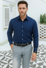 Royal indigo Plain Formal Shirt