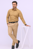 Camel Brown Plain Formal Shirt