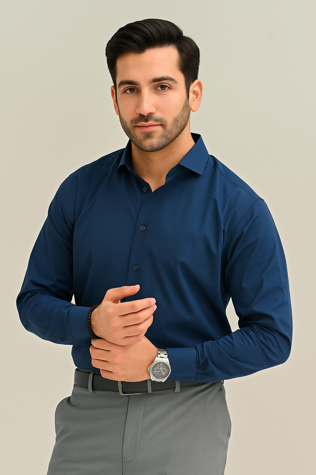 Royal indigo Plain Formal Shirt