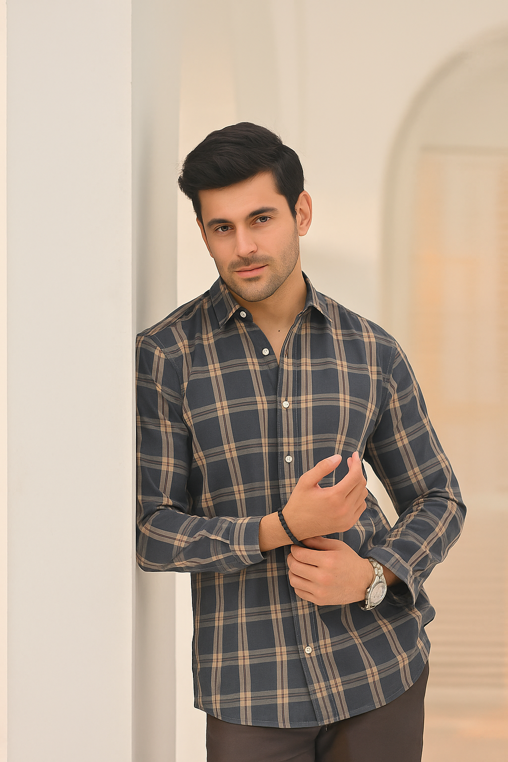 Grey Boxes Men's Casual Shirt