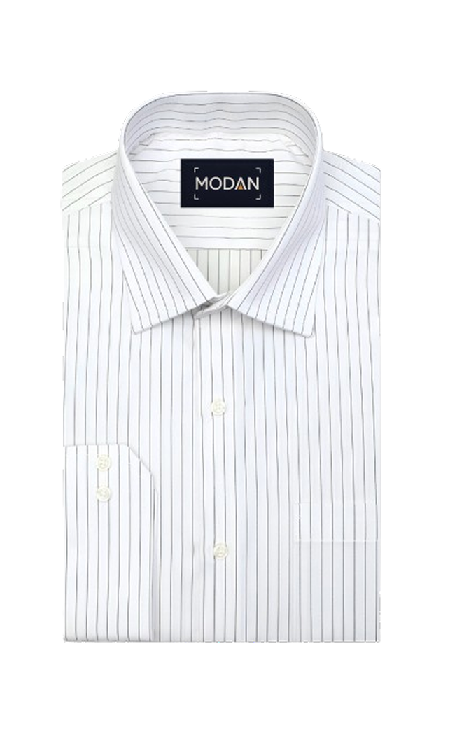 Black & White Striped Men's Dress Shirt