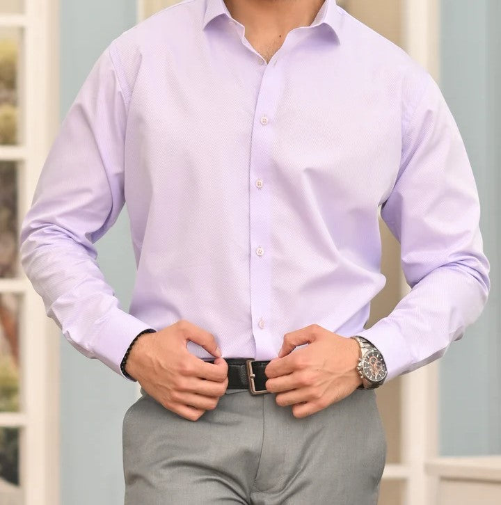 Precision Purple Textured Formal Shirt