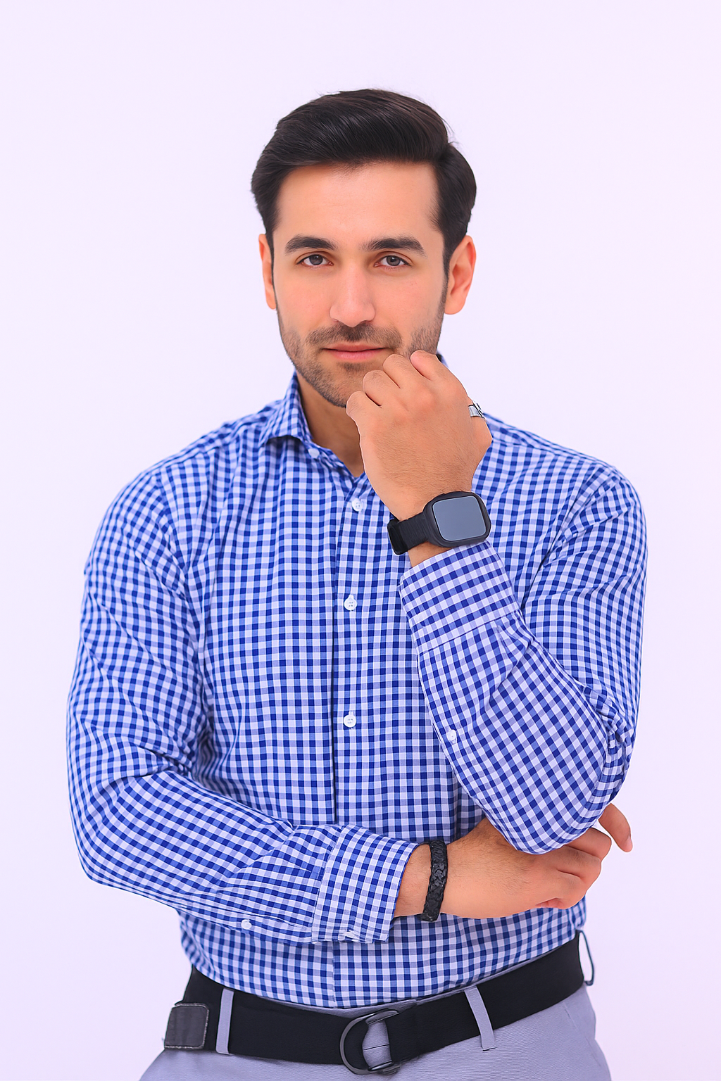 Blue Grid Formal Shirt