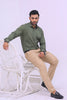Green Plain Dress Shirt