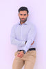 Blue Slim Striped Dress Shirt