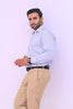 Blue Slim Striped Dress Shirt