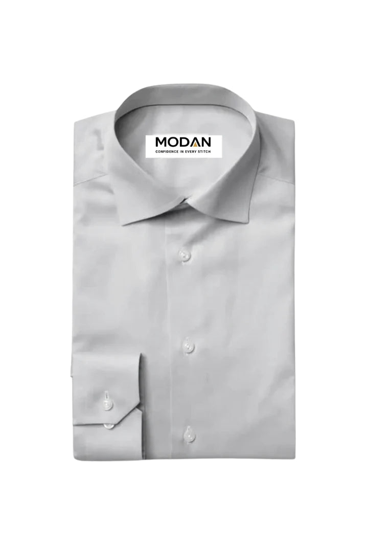 Cloudy Grey Plain Formal Shirt